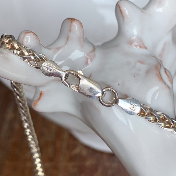 Unisex Milor Woven Wheat Chain Necklace 925SS - Picture 5 of 6